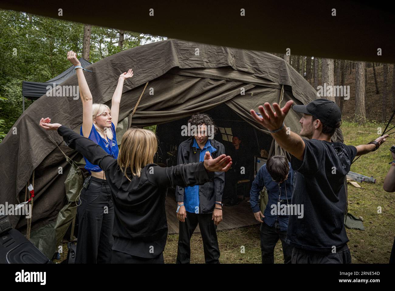 VLIELAND - la band Charlot prima della loro esibizione al festival annuale Into the Great Wide Open. ANP EMIEL MUIJDERMAN paesi bassi OUT - belgio OUT Foto Stock