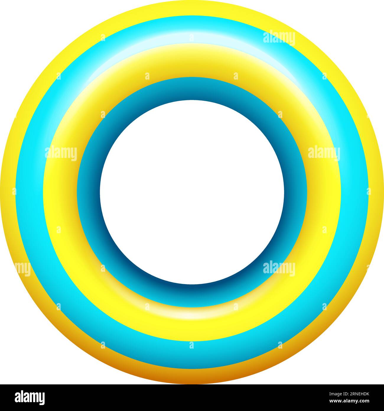 Anello in gomma colorato. Ciambella per feste estive in piscina Illustrazione Vettoriale