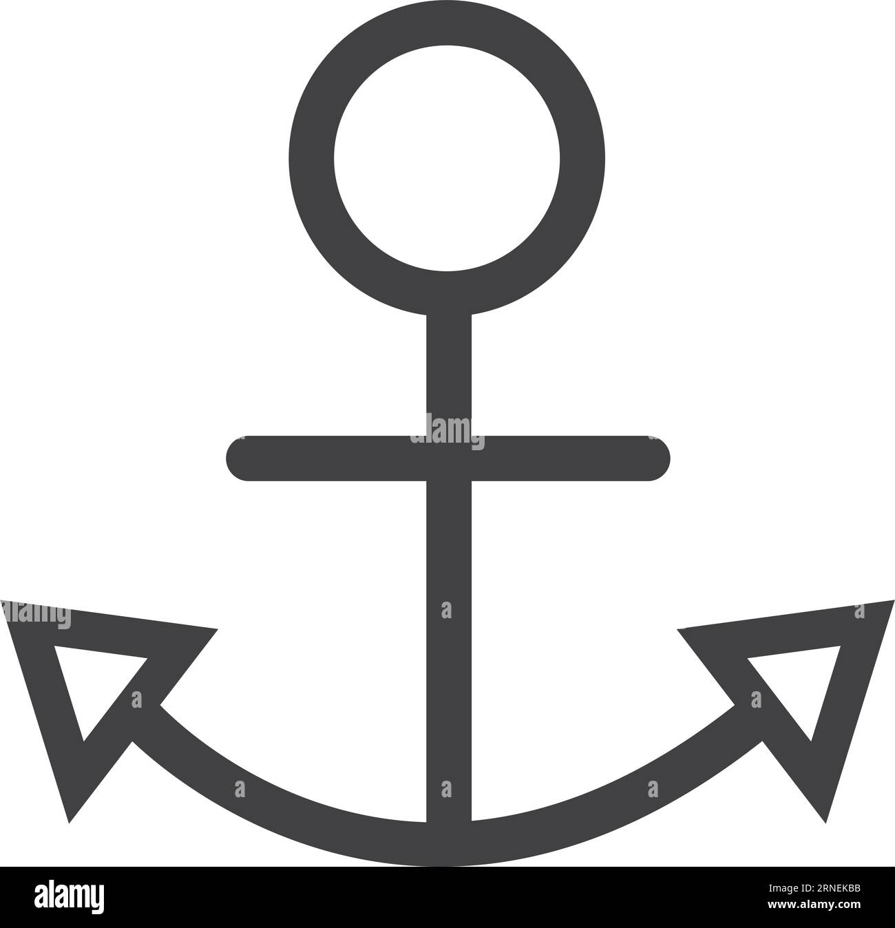 Icona ancoraggio nave. Simbolo del mare. Cartello per il trasporto marittimo Illustrazione Vettoriale