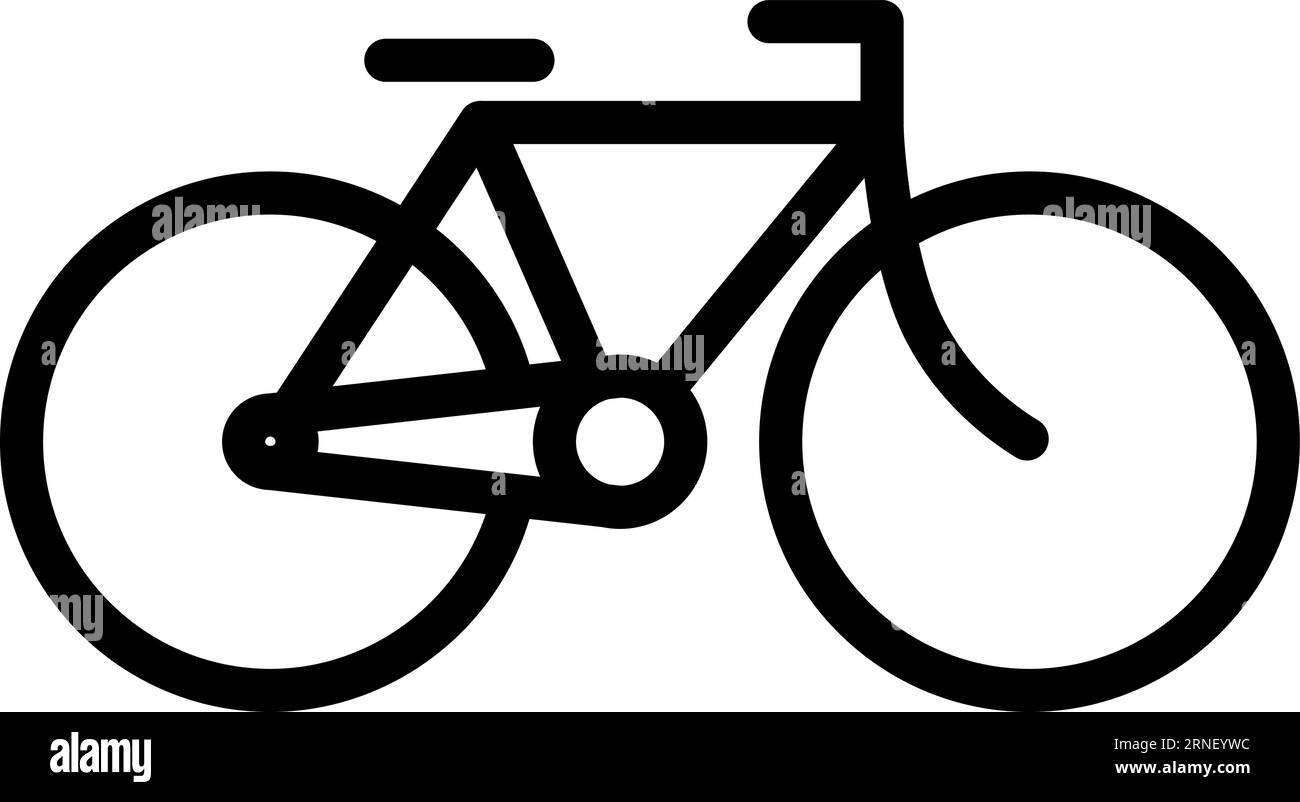 Icona lineare della bicicletta. Simbolo della bicicletta. Segnale di trasporto ecologico Illustrazione Vettoriale
