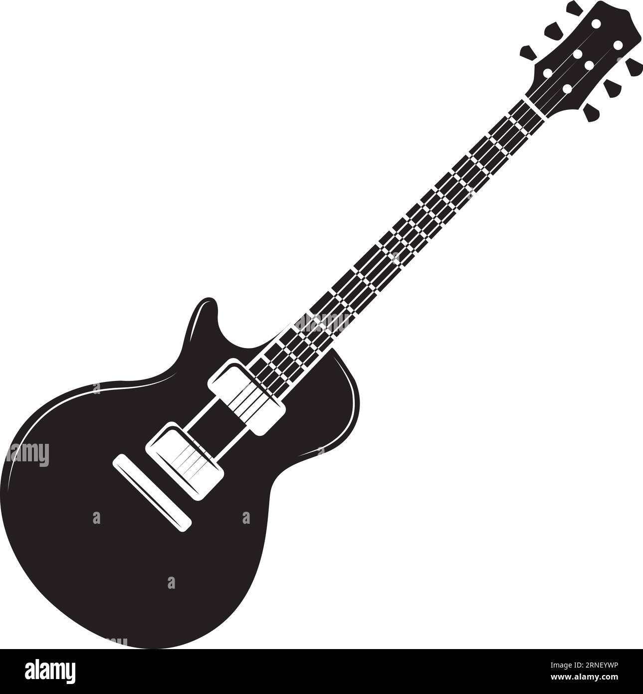 Icona della chitarra elettrica. Black rock band Illustrazione Vettoriale