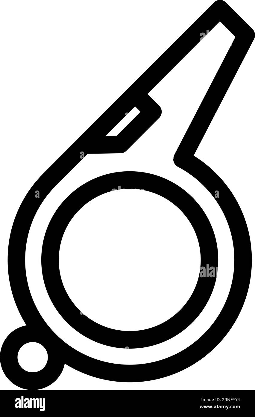 Icona lienar fischietto. Simbolo dello strumento arbitro sportivo Illustrazione Vettoriale