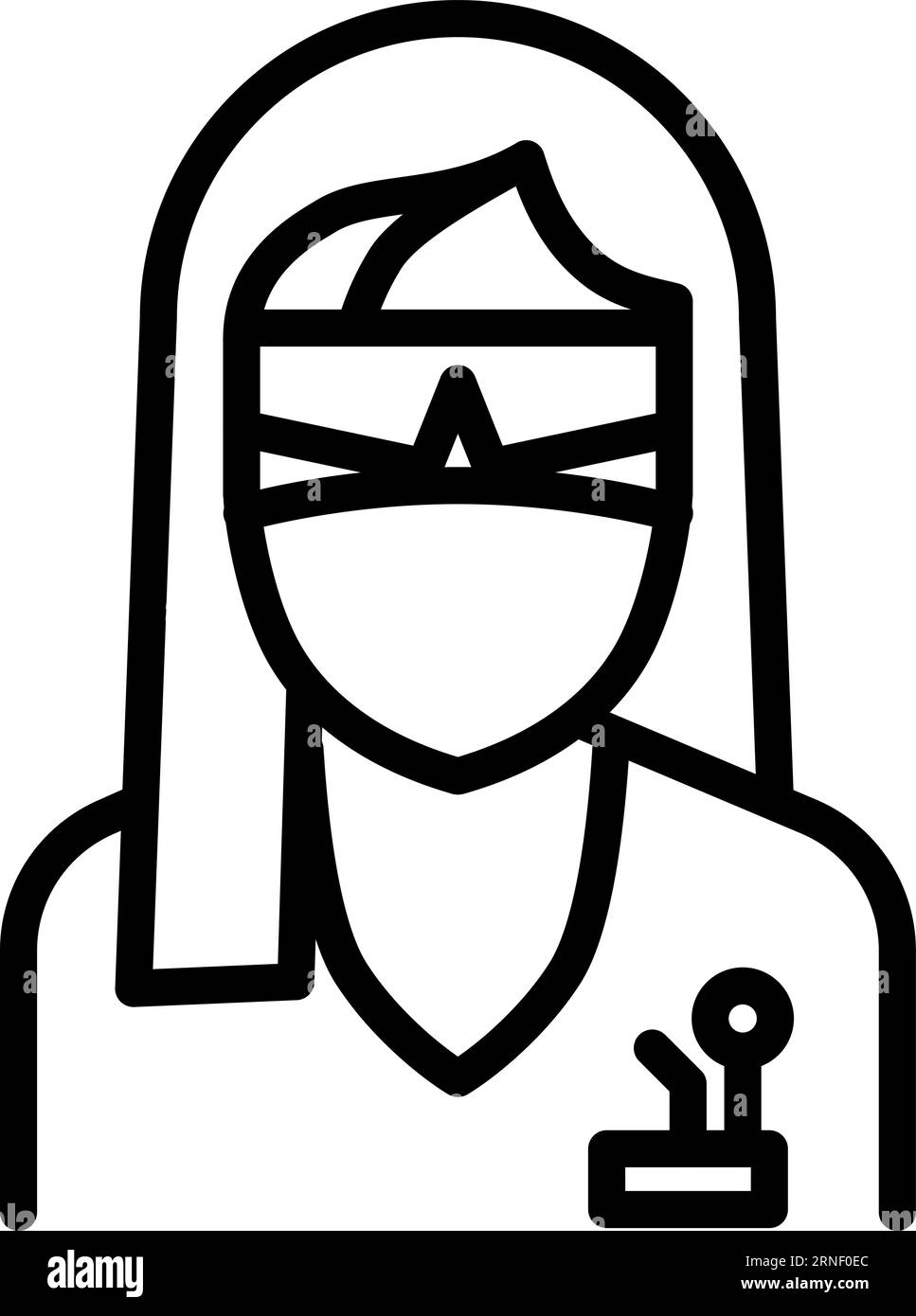 Icona dentista. Dottore in maschera. Lavoratrice medica femminile Illustrazione Vettoriale