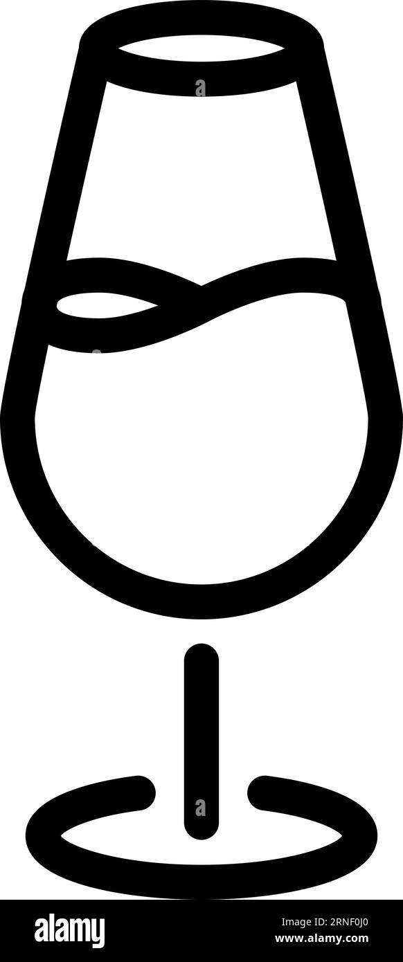 Icona lineare di un bicchiere di vino frizzante. Simbolo della bevanda Illustrazione Vettoriale