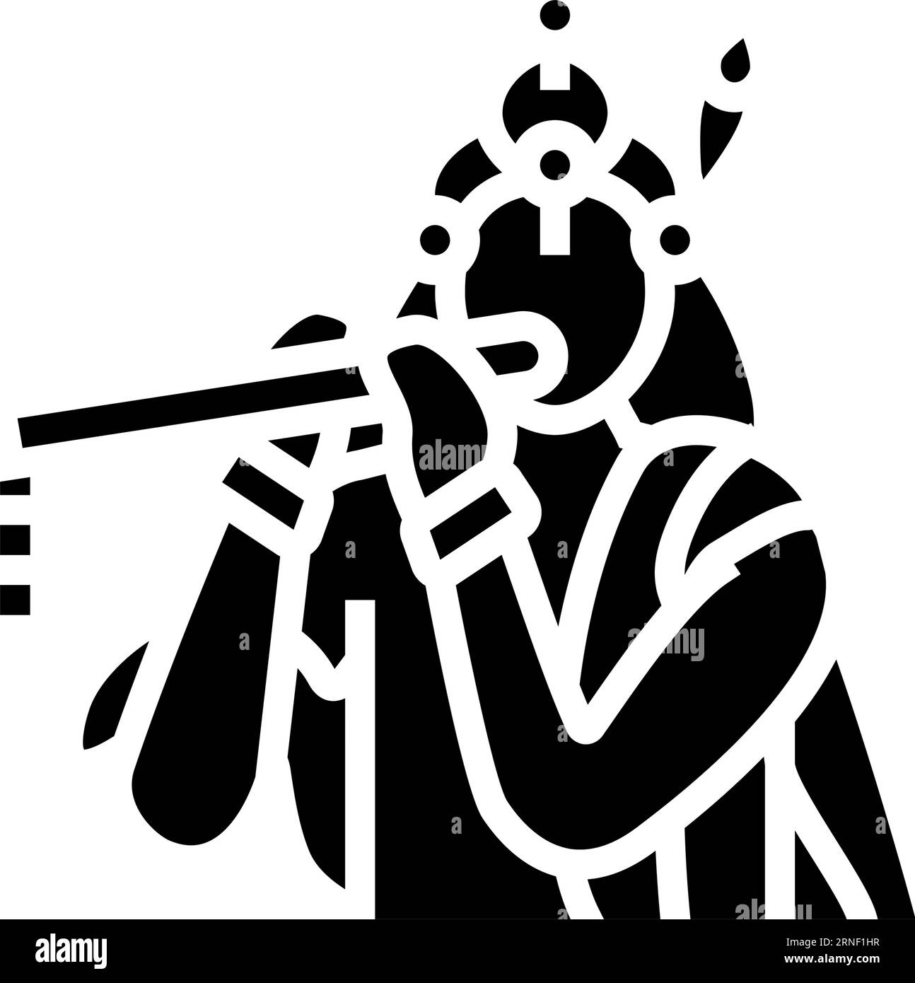 illustrazione vettoriale dell'icona del glifo indiano krishna god Illustrazione Vettoriale