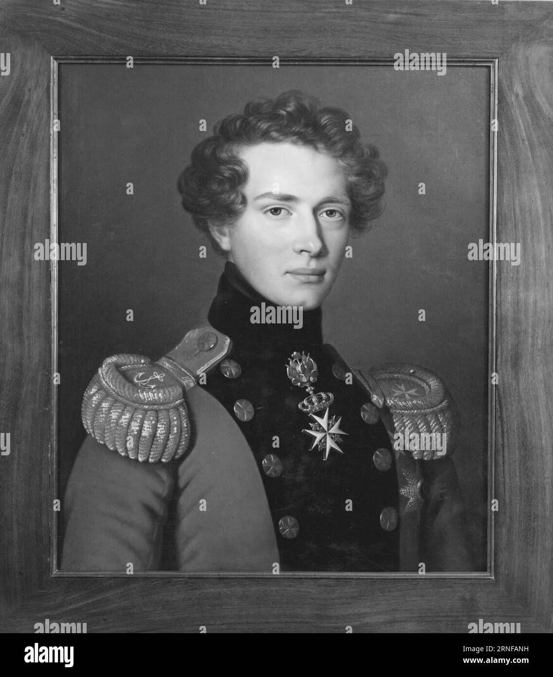 Gustav (1799-1877), kronprins av Sverige, prins av Vasa, generalmajor, fältmarskalklöjtnant, Gift med Lovisa av Baden di Franz Seraph Stirnbrand Foto Stock