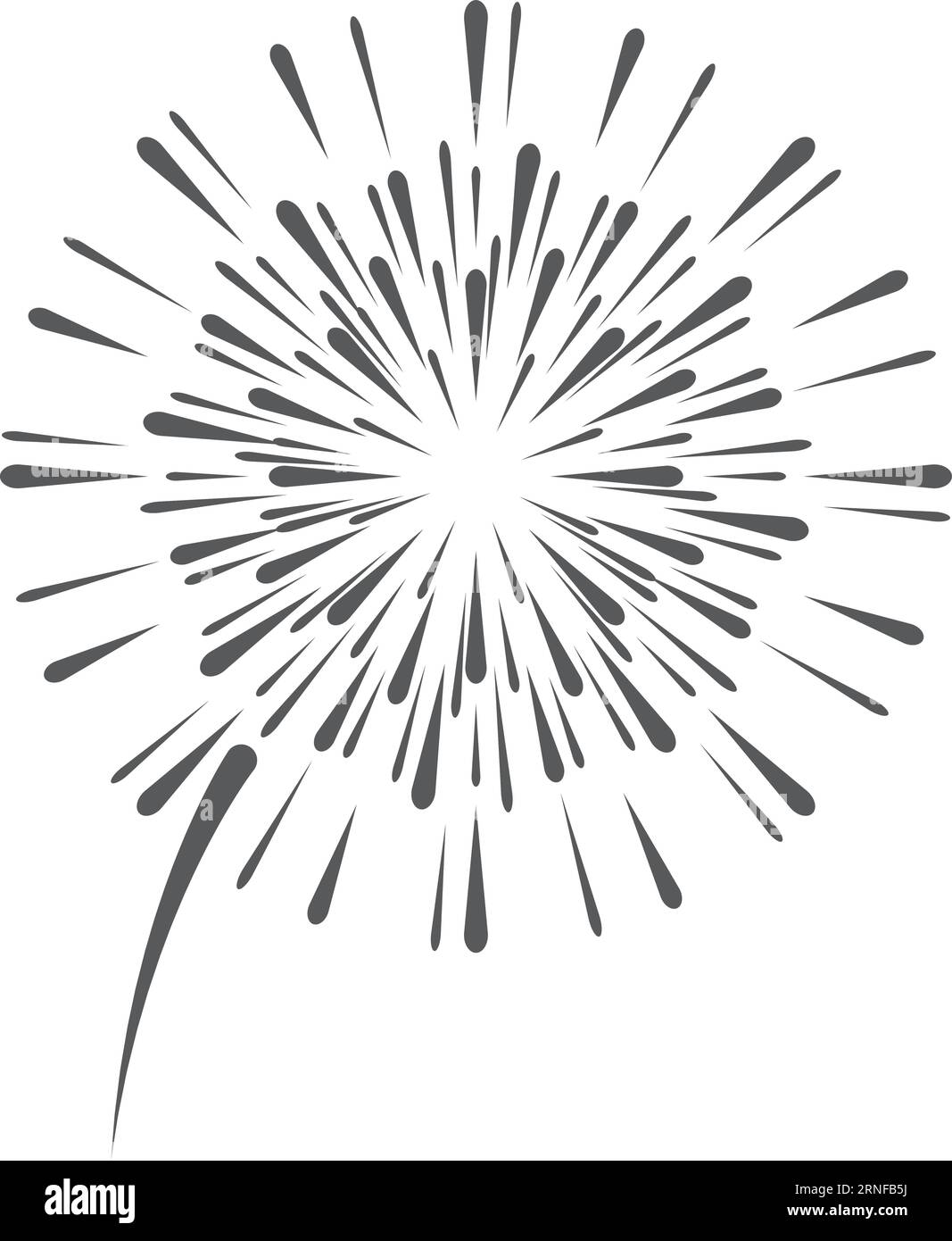 Icona nera dei fuochi d'artificio. Spettacolo di luci. Simbolo festività Illustrazione Vettoriale
