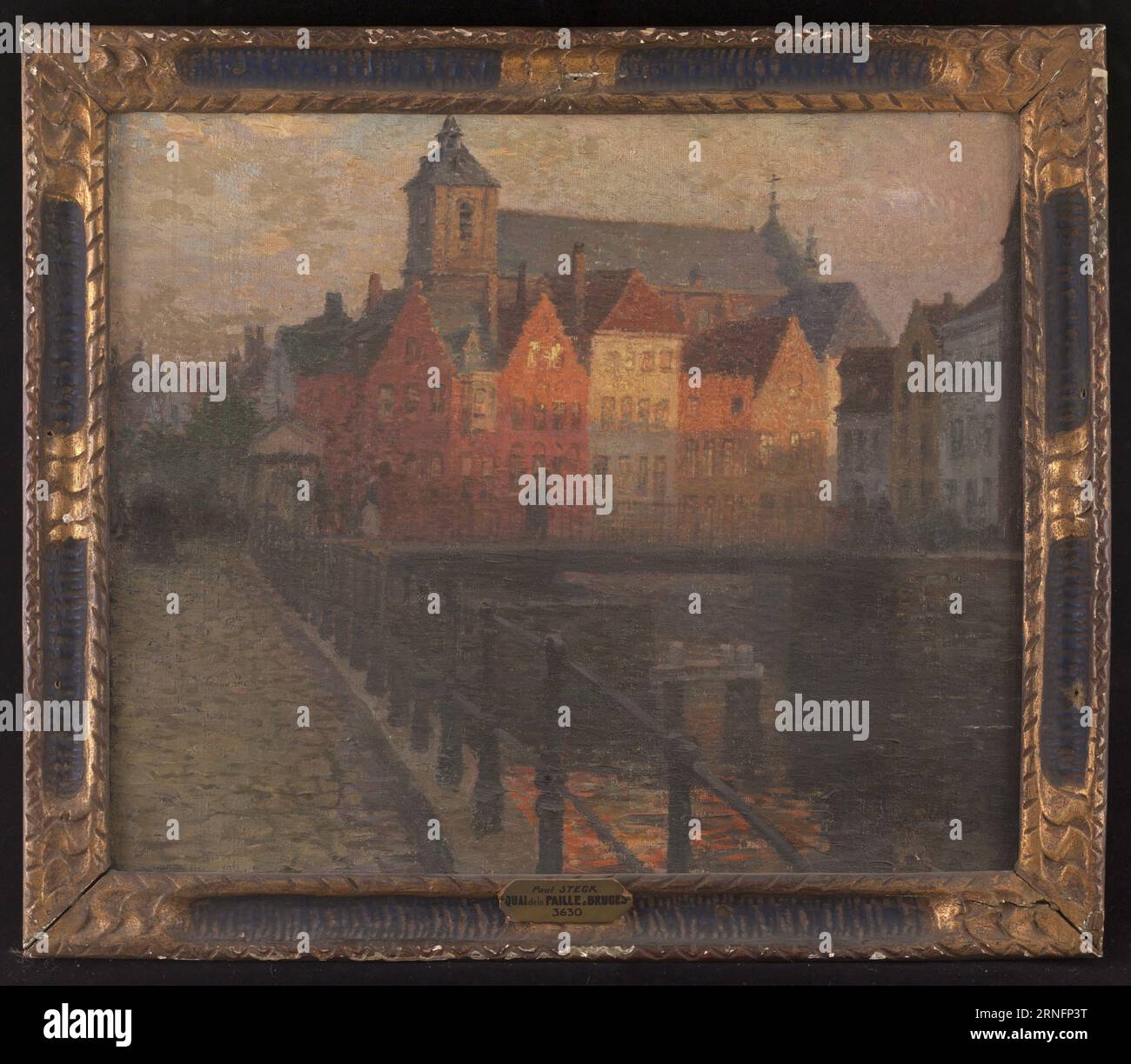 Quai de la Paille à Bruges di Paul Steck Foto Stock