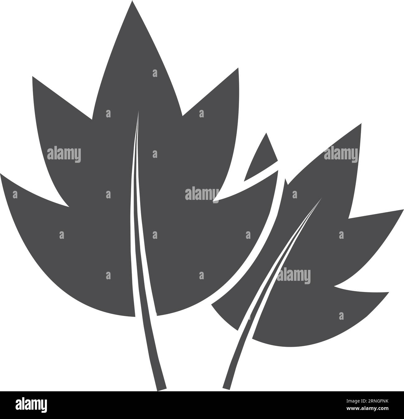 Simbolo della natura. Foglie di albero nero. Simbolo bio Illustrazione Vettoriale