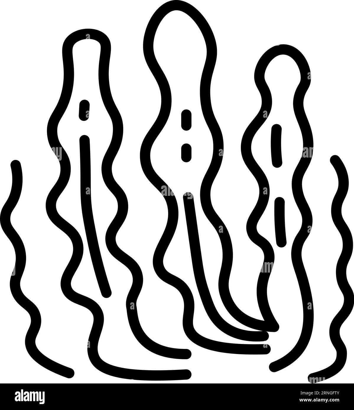 Icona della linea delle erbacce marine. Piante sottomarine. Vita marina Illustrazione Vettoriale