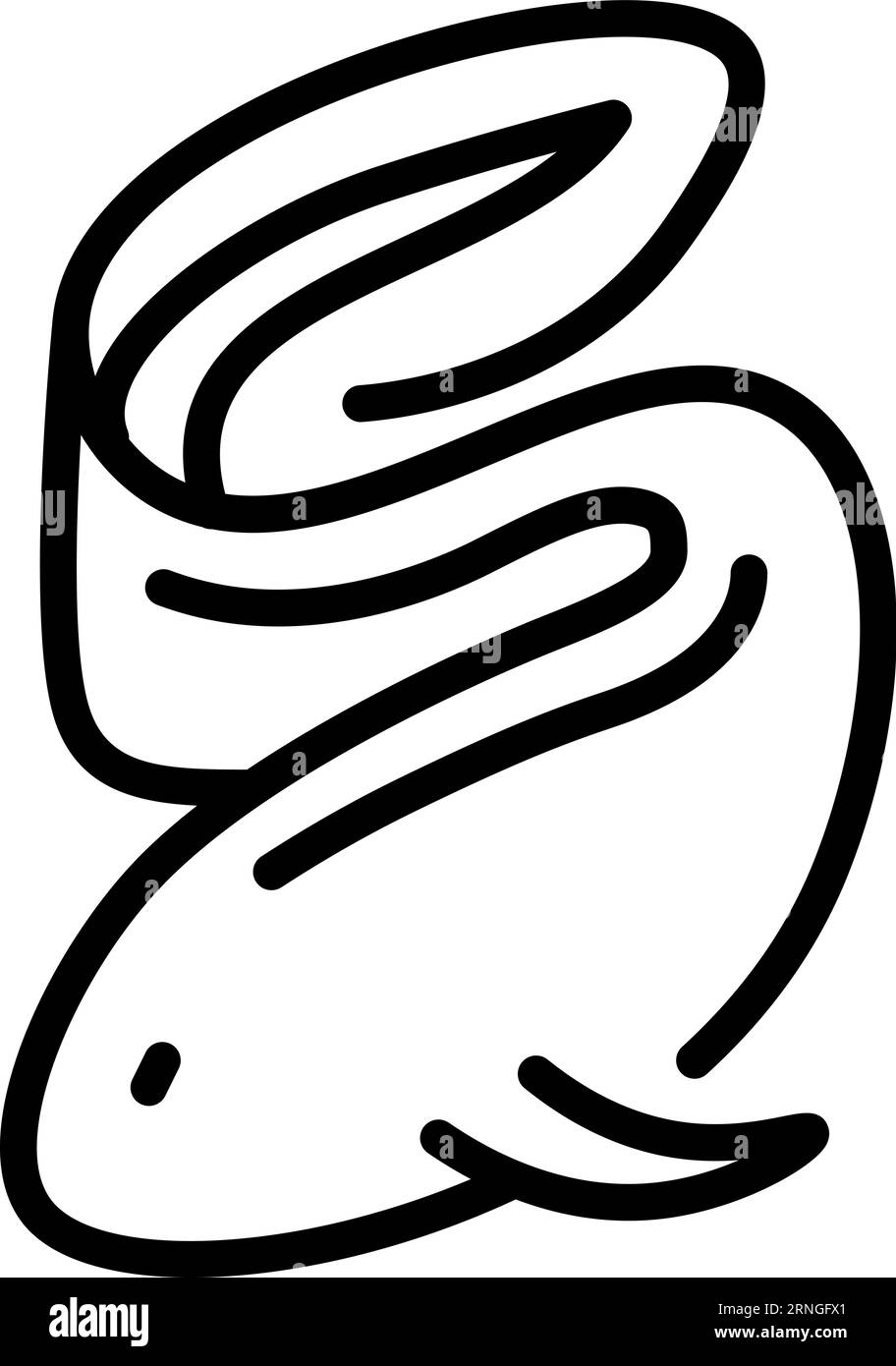 Icona lineare pesce anguilla. Simbolo di vita sott'acqua Illustrazione Vettoriale