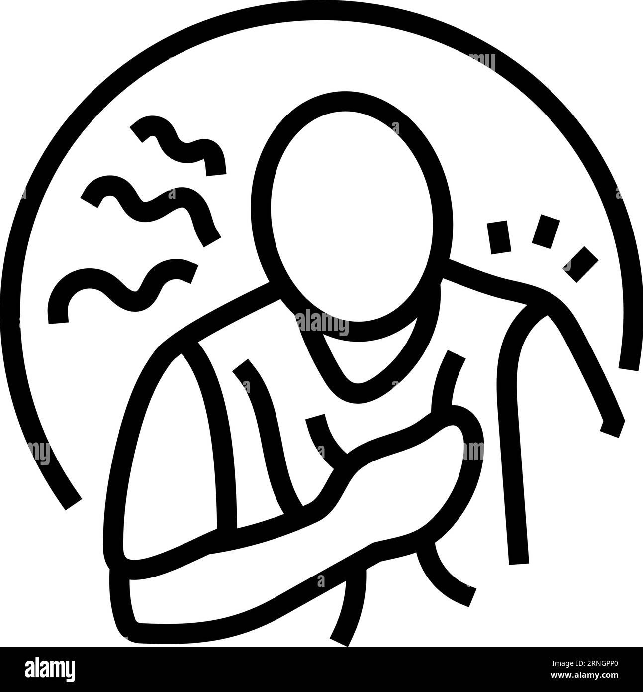 mancanza di respiro sintomo linea di sintomi icona illustrazione vettore Illustrazione Vettoriale