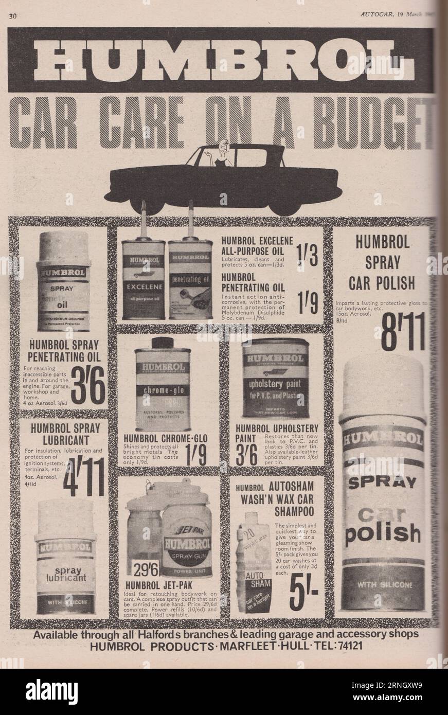 Pubblicità vintage dei prodotti Humbrol. Foto Stock