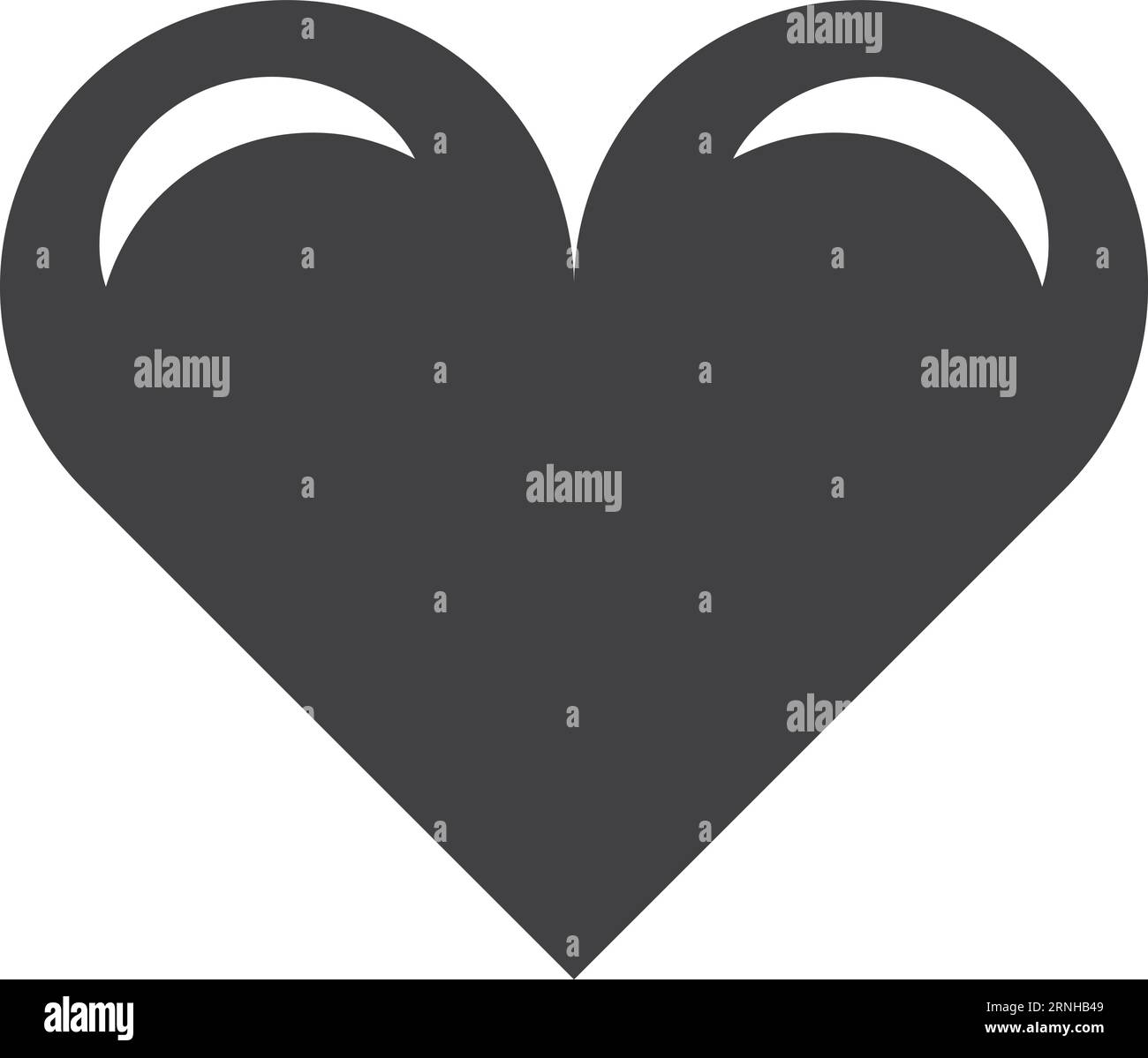 Icona a forma di cuore nero. Simbolo d'amore. Segno romantico Illustrazione Vettoriale