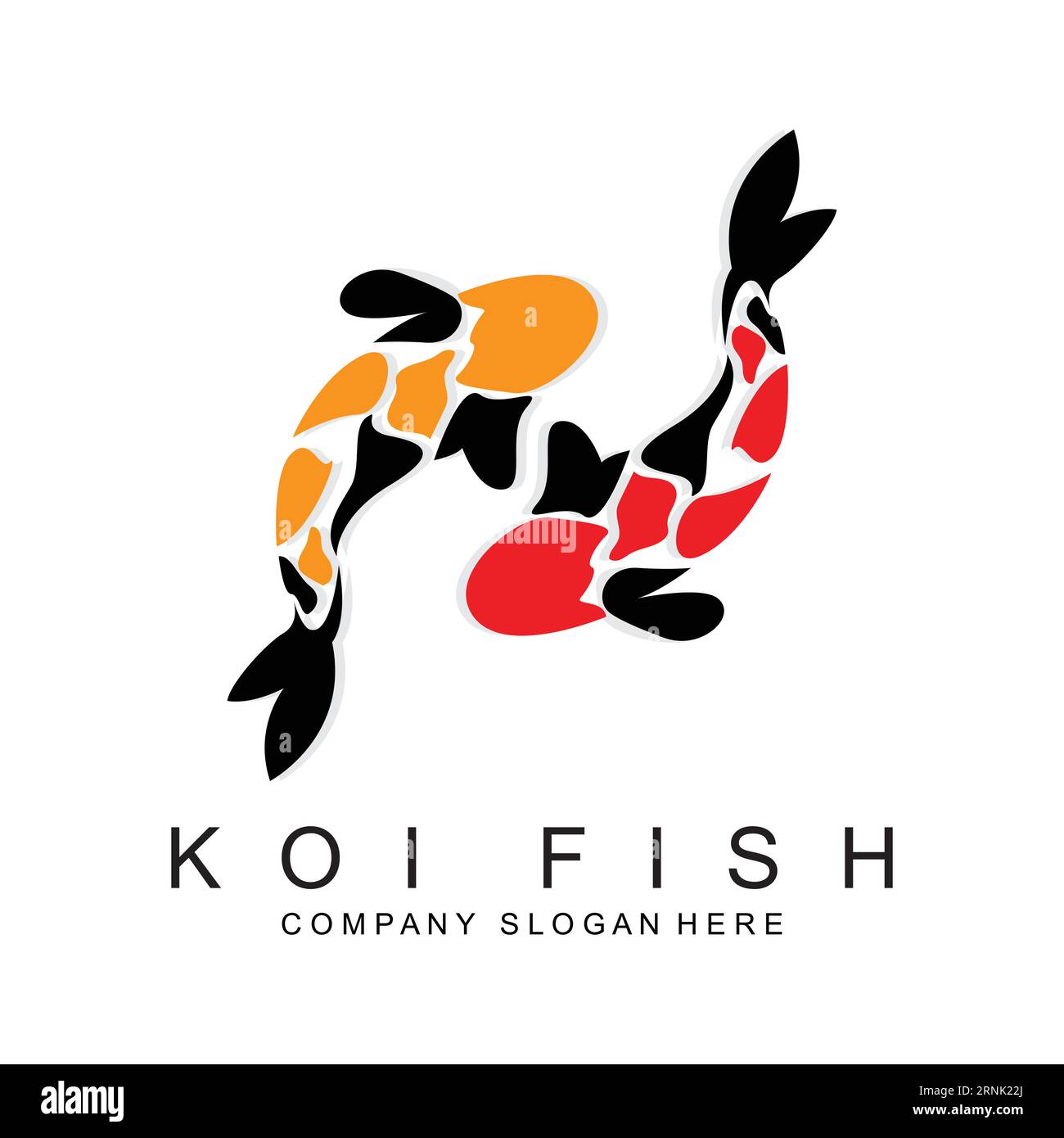 Logo Koi Fish, vettoriale ornamentale di pesci, illustrazione ornamentale dell'acquario Illustrazione Vettoriale