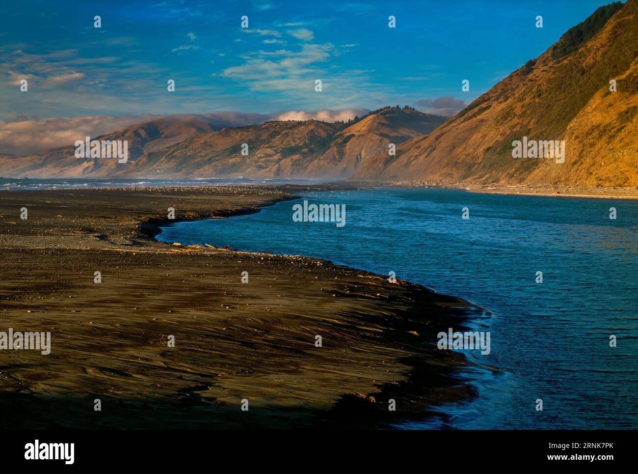 Foce del fiume Mattole, King Range National Conservation area, The Lost Coast, Humboldt County, California Foto Stock