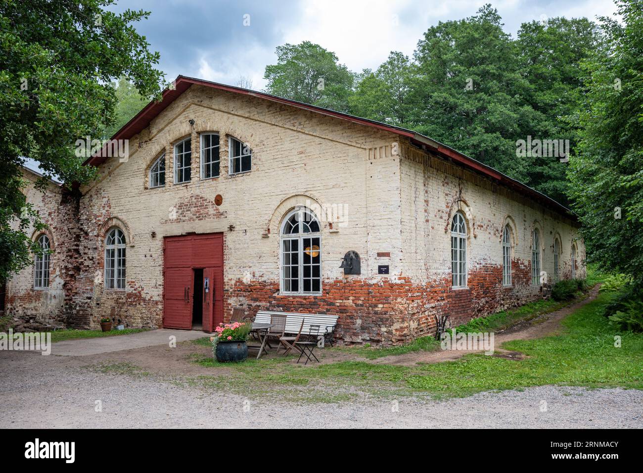 Vecchia costruzione di laminatoi a Mathildedal Ironworks a Perniö, Finlandia Foto Stock