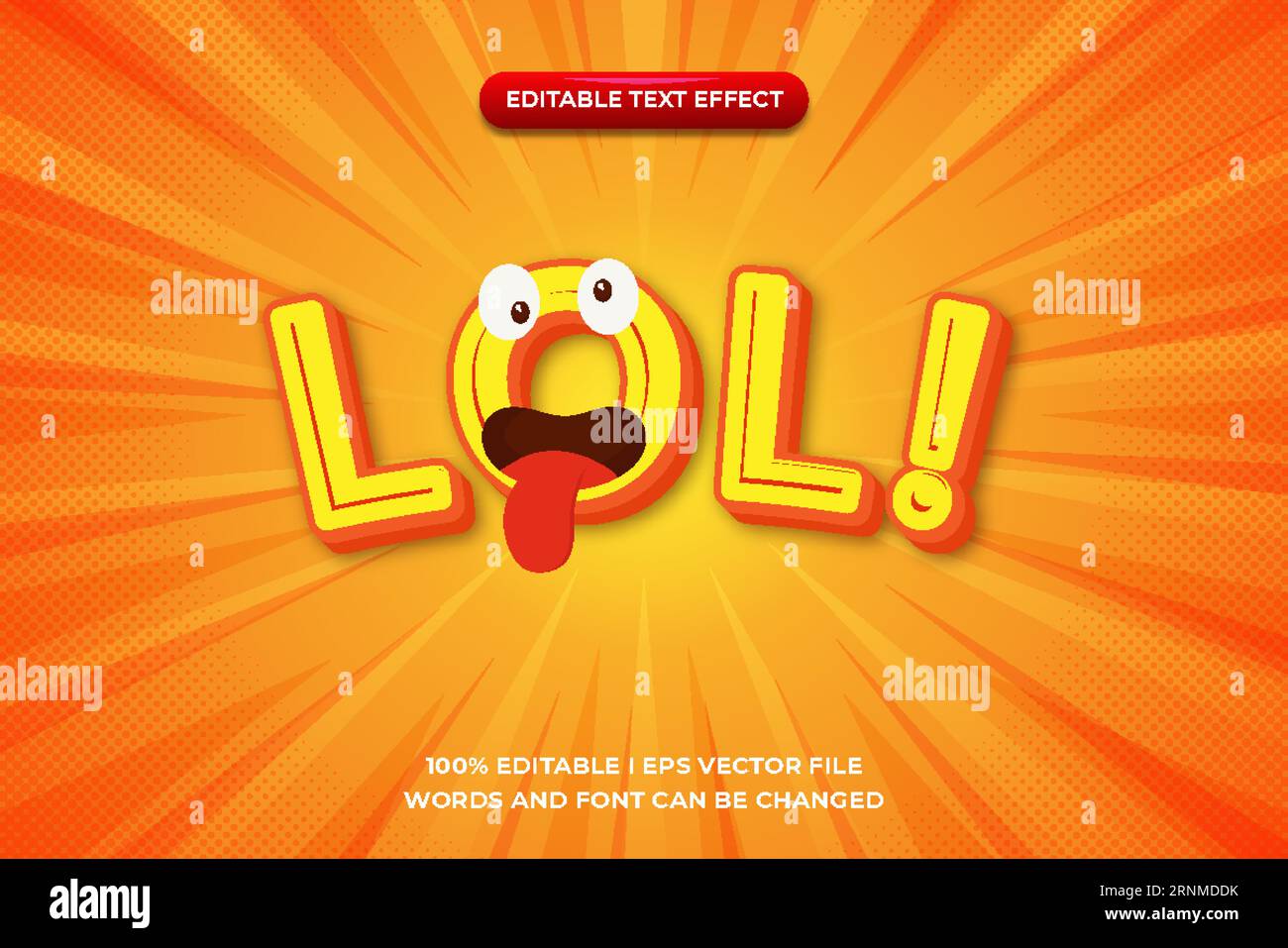 LOL. Effetti testo Illustrazione Vettoriale