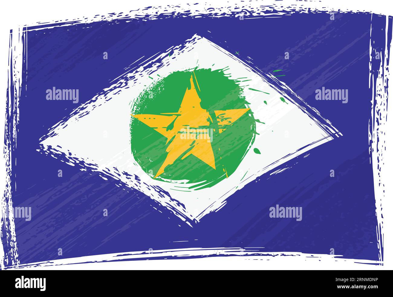 Bandiera di stato del grunge Mato grosso Illustrazione Vettoriale