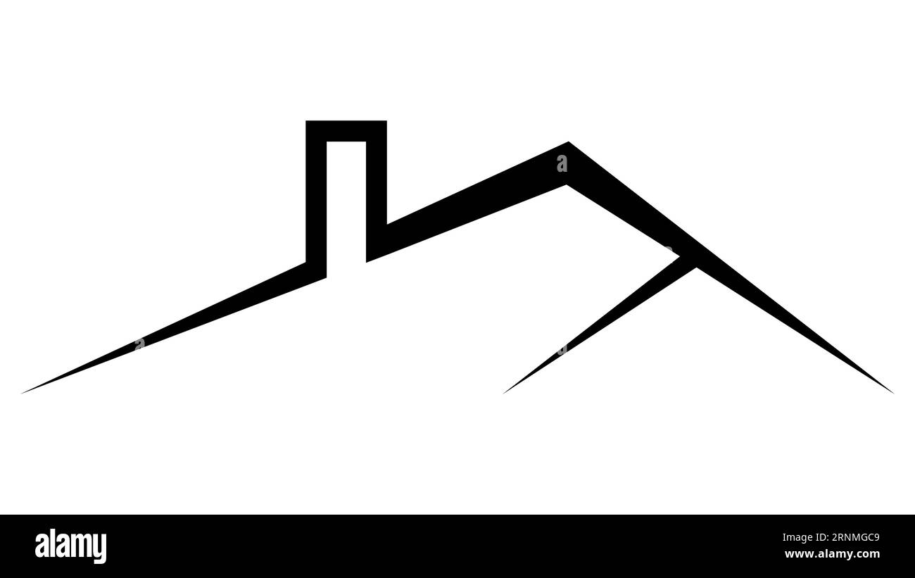 Logo installazione tetto per abitazioni, materiali per tetti per tetti Illustrazione Vettoriale