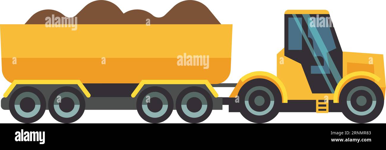 Icona piatta per camion a pianale piatto. Veicolo merci Illustrazione Vettoriale