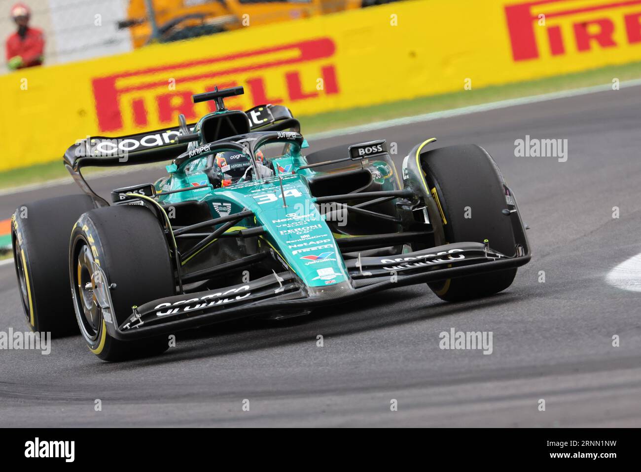 Monza, Italia. 1 settembre 2023. MONZA, Italia, 1. Settembre 2023; n. 34, Felipe Drugovich (BRA), team Aston Martin Formula 1, Aston Martin AMR23 Mercedes, Parco di Monza, autodromo, Formula 1, F1, gran Premio d'Italia, Grosser Preis von Italien, GP d'Italie, Motorsport, Formel1, Honorarpflichtiges foto, immagine a pagamento, Copyright © Gabriele momenti/ATP Images (momenti Gabriele/ATP/SPP) credito: SPP Sport Press Photo. /Alamy Live News Foto Stock