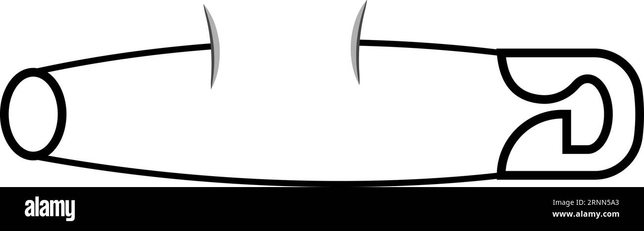 Spilla di sicurezza, simbolo icona di protezione dall'occhio malvagio, illustrazione stock Illustrazione Vettoriale