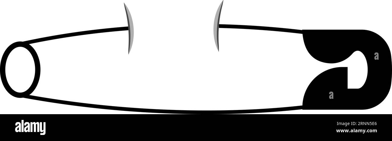 Spilla di sicurezza, simbolo icona di protezione da cattive figure a forma di occhio Illustrazione Vettoriale