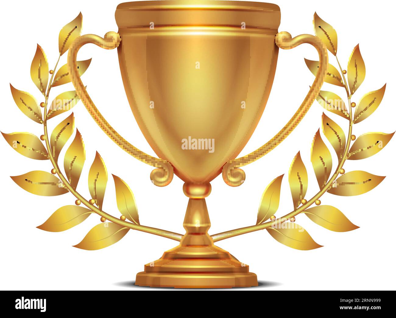 Coppa del trofeo con corona dorata. Emblema realistico di alta qualità Illustrazione Vettoriale