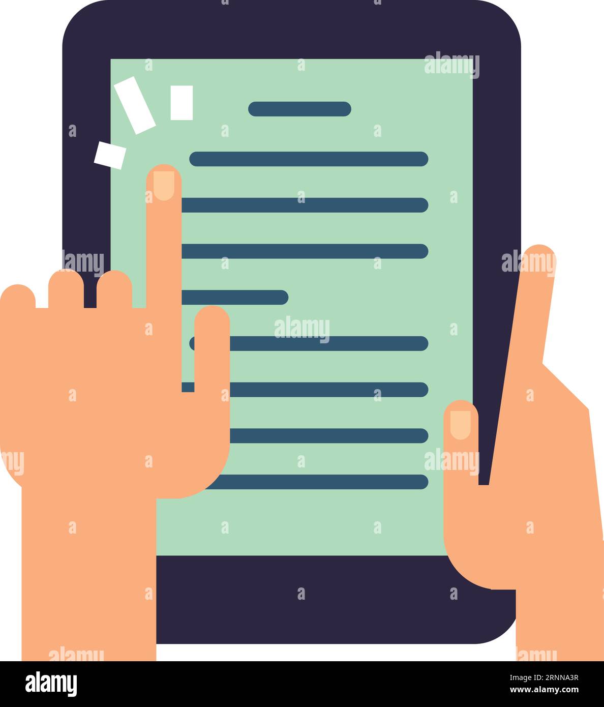 Icona piatta eBook. Lettore. Visualizzazione del libro Illustrazione Vettoriale