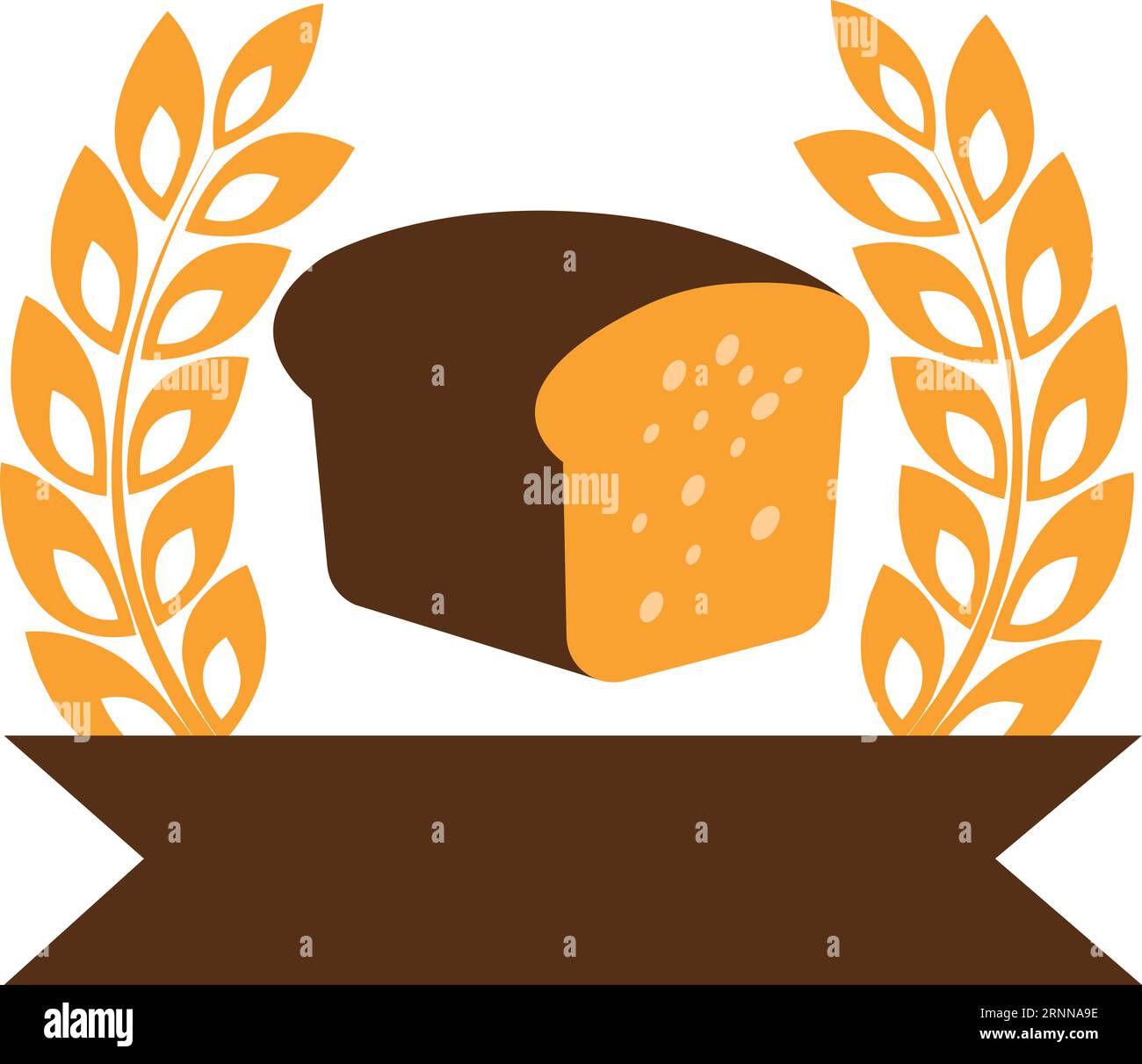 Emblema di alta qualità per il pane con corona per orecchie di prodotto ed etichetta vuota Illustrazione Vettoriale