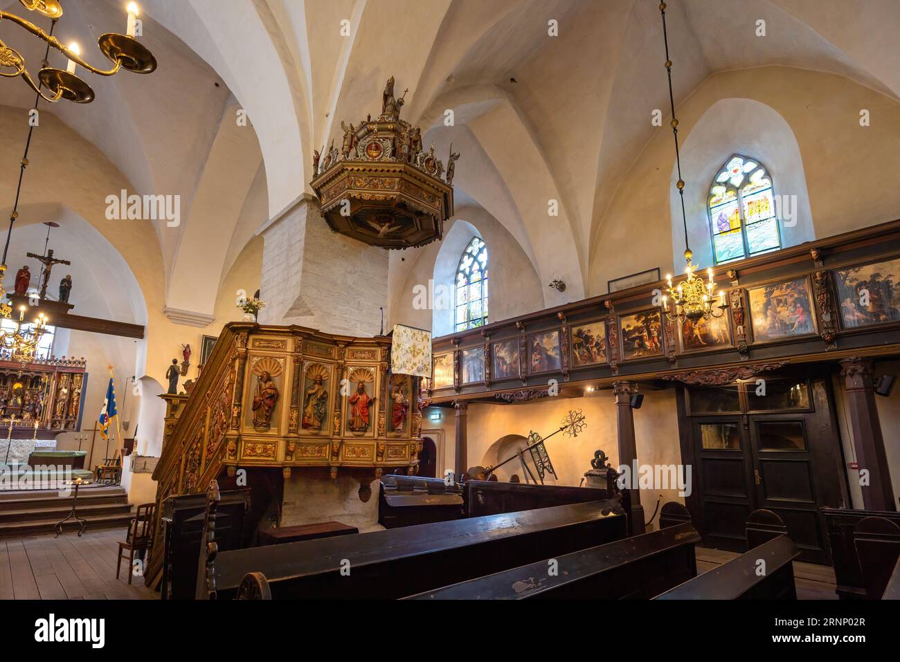 Interno della chiesa dello Spirito Santo - Tallinn, Estonia Foto Stock