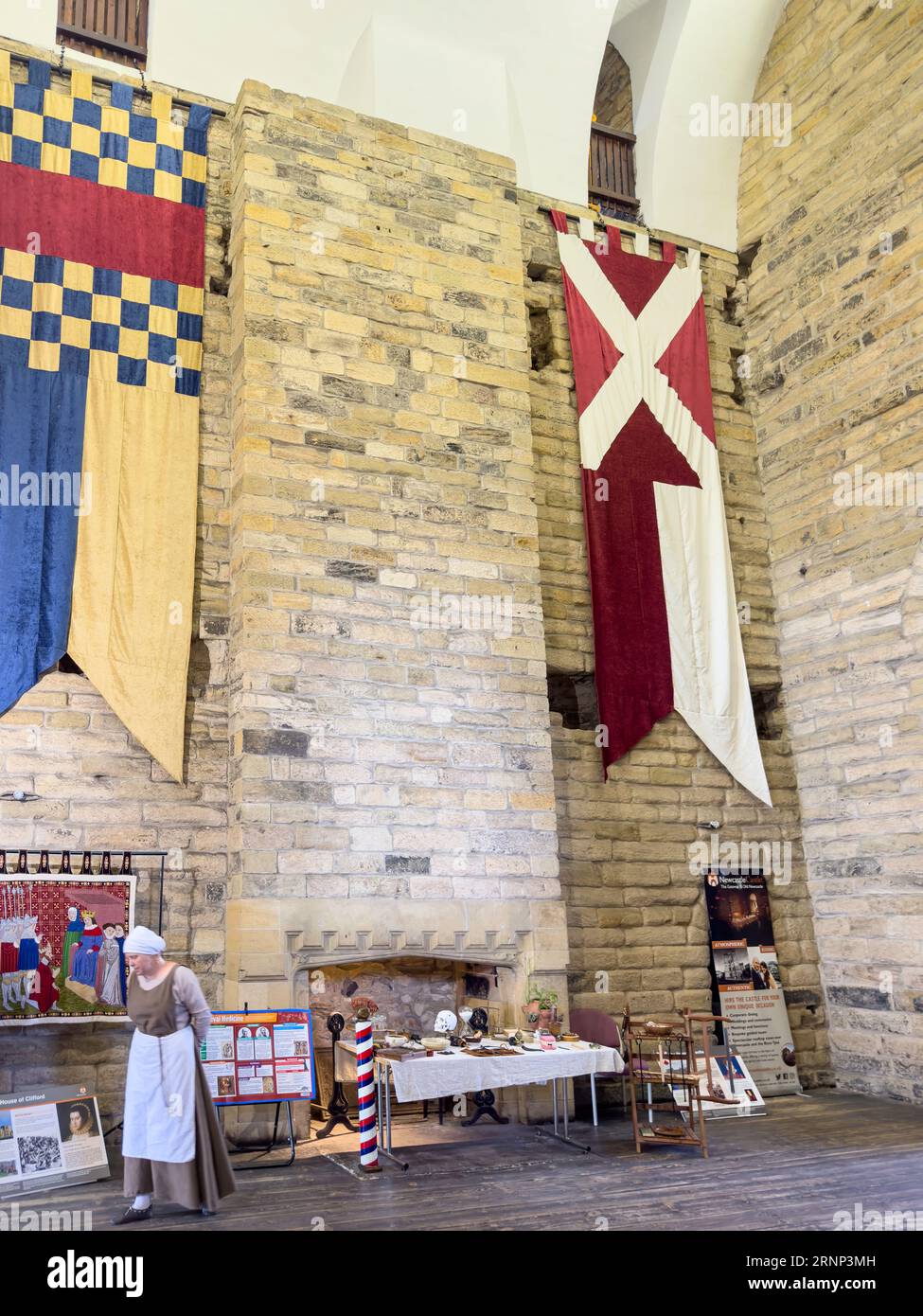The Great Hall nel castello di Newcastle del XII secolo, The Black Gate, Newcastle upon Tyne, Tyne and Wear, Inghilterra, Regno Unito Foto Stock