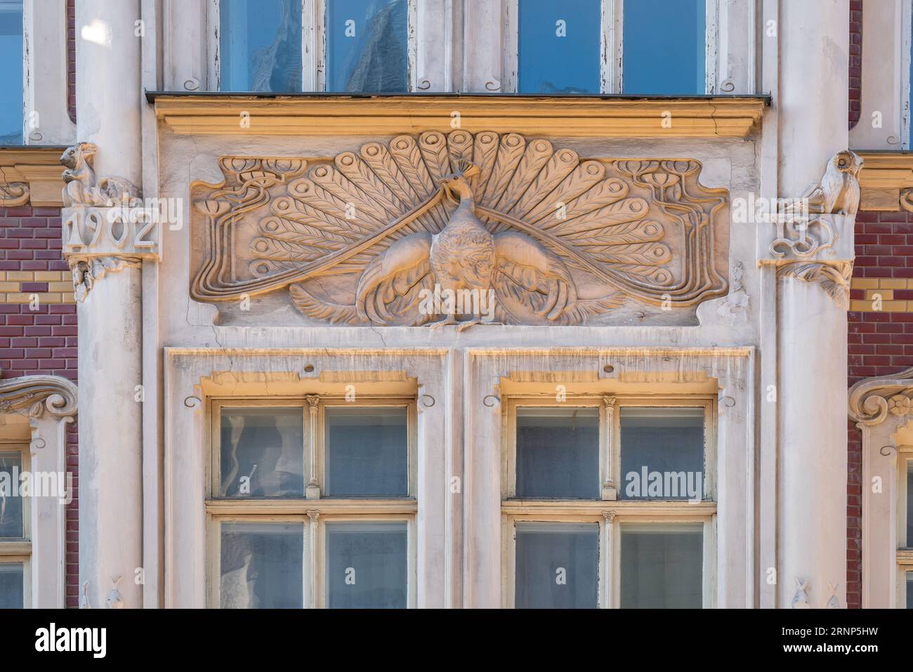 Edificio in stile Art Nouveau nella città Vecchia di riga - riga, Lettonia Foto Stock