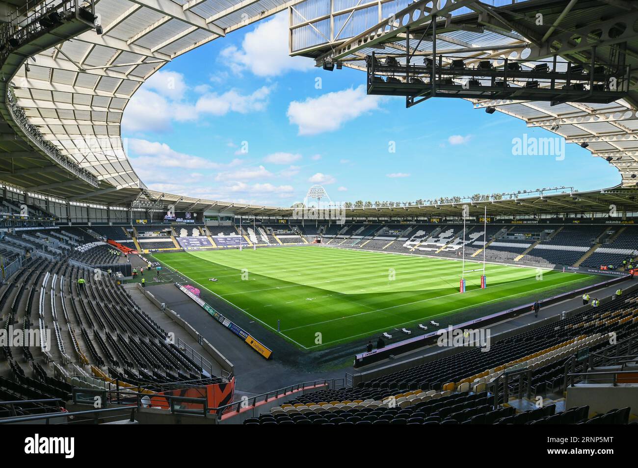 Una visione generale del terreno davanti alla partita Betfred Super League Round 24 Hull FC vs Leeds Rhinos al MKM Stadium, Hull, Regno Unito, 2 settembre 2023 (foto di Craig Cresswell/News Images) Foto Stock