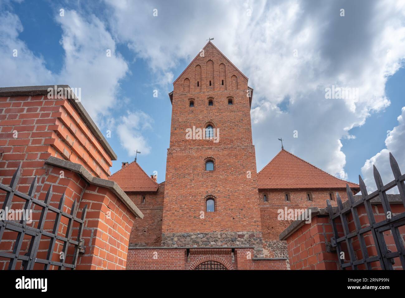 Torre del Palazzo Ducale al Castello dell'Isola di Trakai - Trakai, Lituania Foto Stock