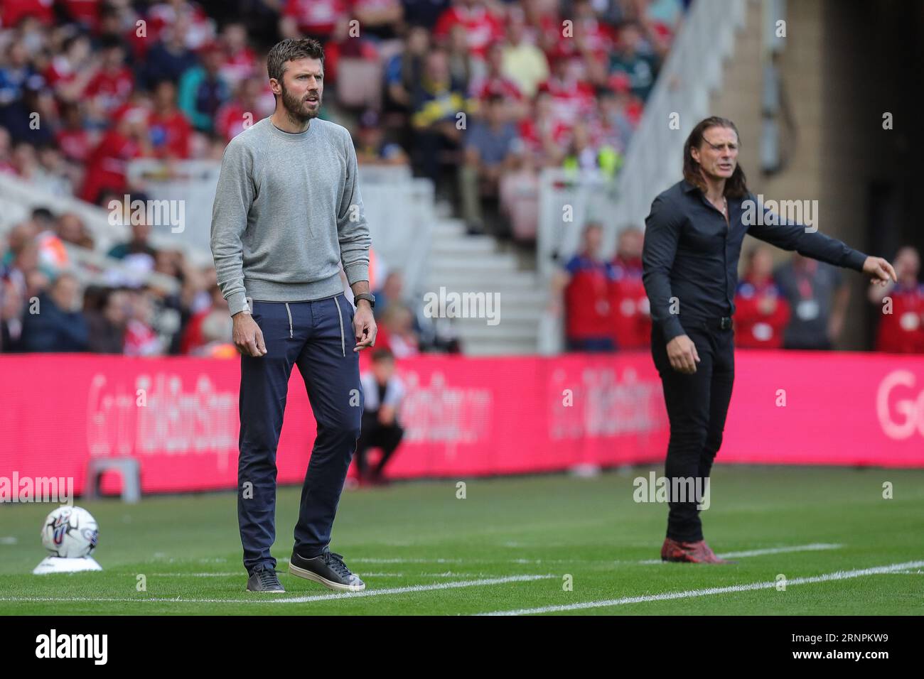 Middlesbrough, Regno Unito. 2 settembre 2023. Michael Carrick manager del Middlesbrough durante la partita del campionato Sky Bet Middlesbrough vs Queens Park Rangers al Riverside Stadium, Middlesbrough, Regno Unito, 2 settembre 2023 (foto di James Heaton/News Images) a Middlesbrough, Regno Unito il 9/2/2023. (Foto di James Heaton/News Images/Sipa USA) credito: SIPA USA/Alamy Live News Foto Stock