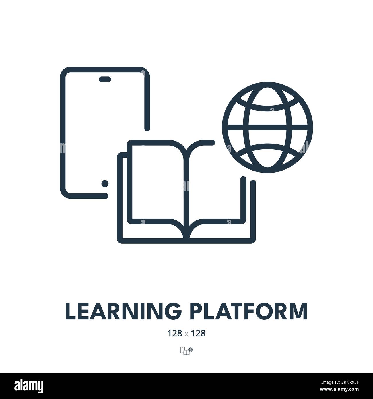 Icona della piattaforma di apprendimento. Istruzione, tecnologia, digitale. Tratto modificabile. Icona vettore semplice Illustrazione Vettoriale