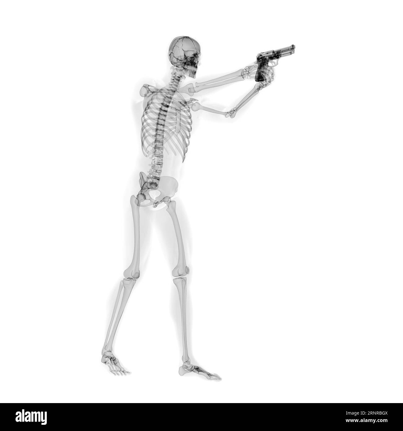 Uomo con una pistola, illustrazione Foto Stock