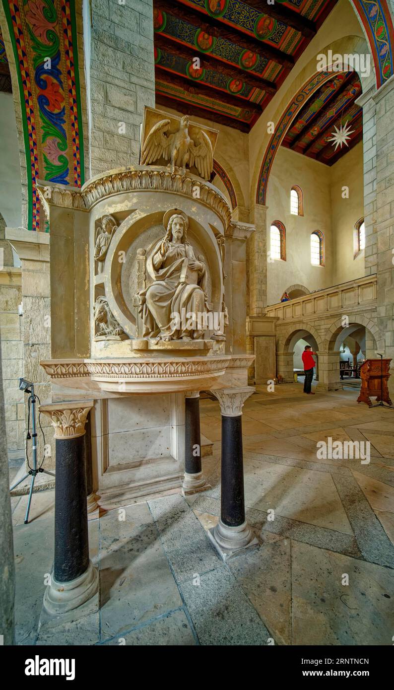 Chiesa Collegiata di San Cyriakus, fotografia interna, Gernrode, Monti Harz, Sassonia-Anhalt, Germania Foto Stock