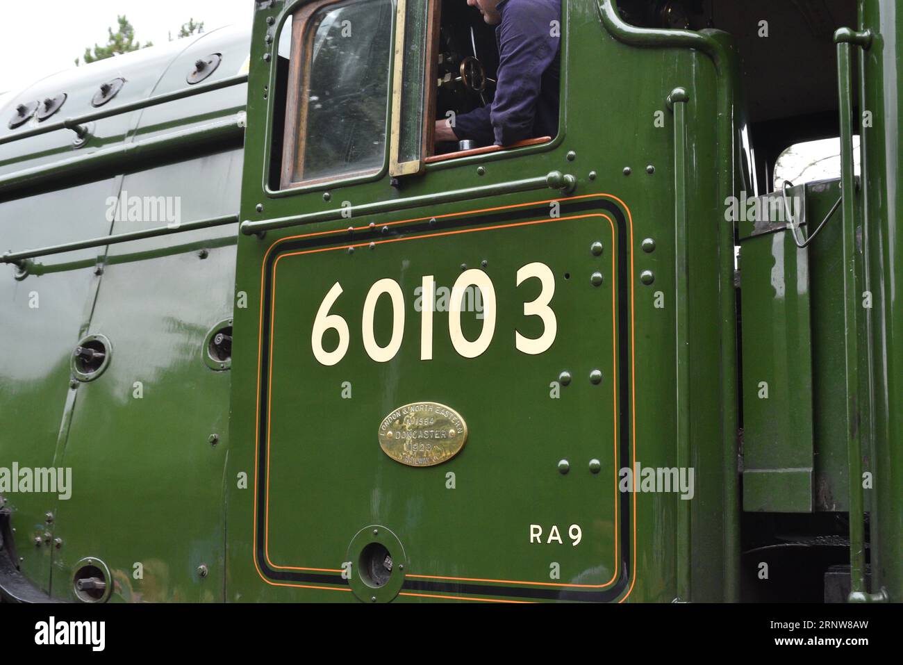 LOCOMOTIVA a vapore FLYING SCOTSMAN 60103. Locomotiva LNER classe A3 "Pacific" costruita nel 1923. Visita CENTENARIA alla ferrovia Bluebell nel Sussex. Foto Stock