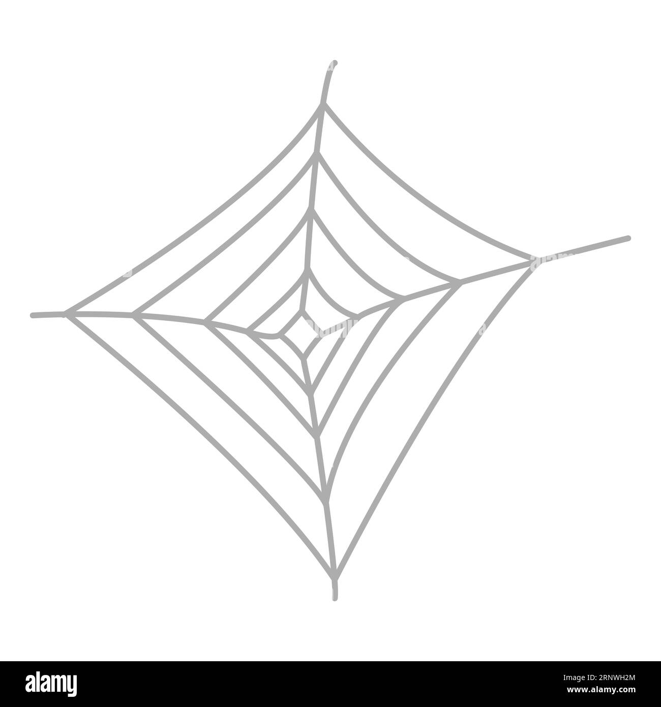 Ragnatela grigia, rete aracnidica grigia, illustrazione vettoriale monocromatica Illustrazione Vettoriale