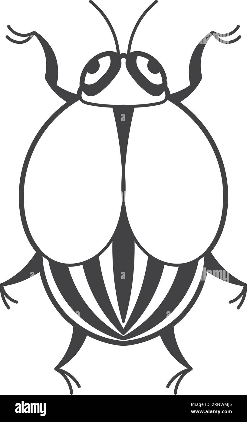 Colorado Beetle. Parassita di patate. Insetti danneggiati dall'azienda agricola Illustrazione Vettoriale