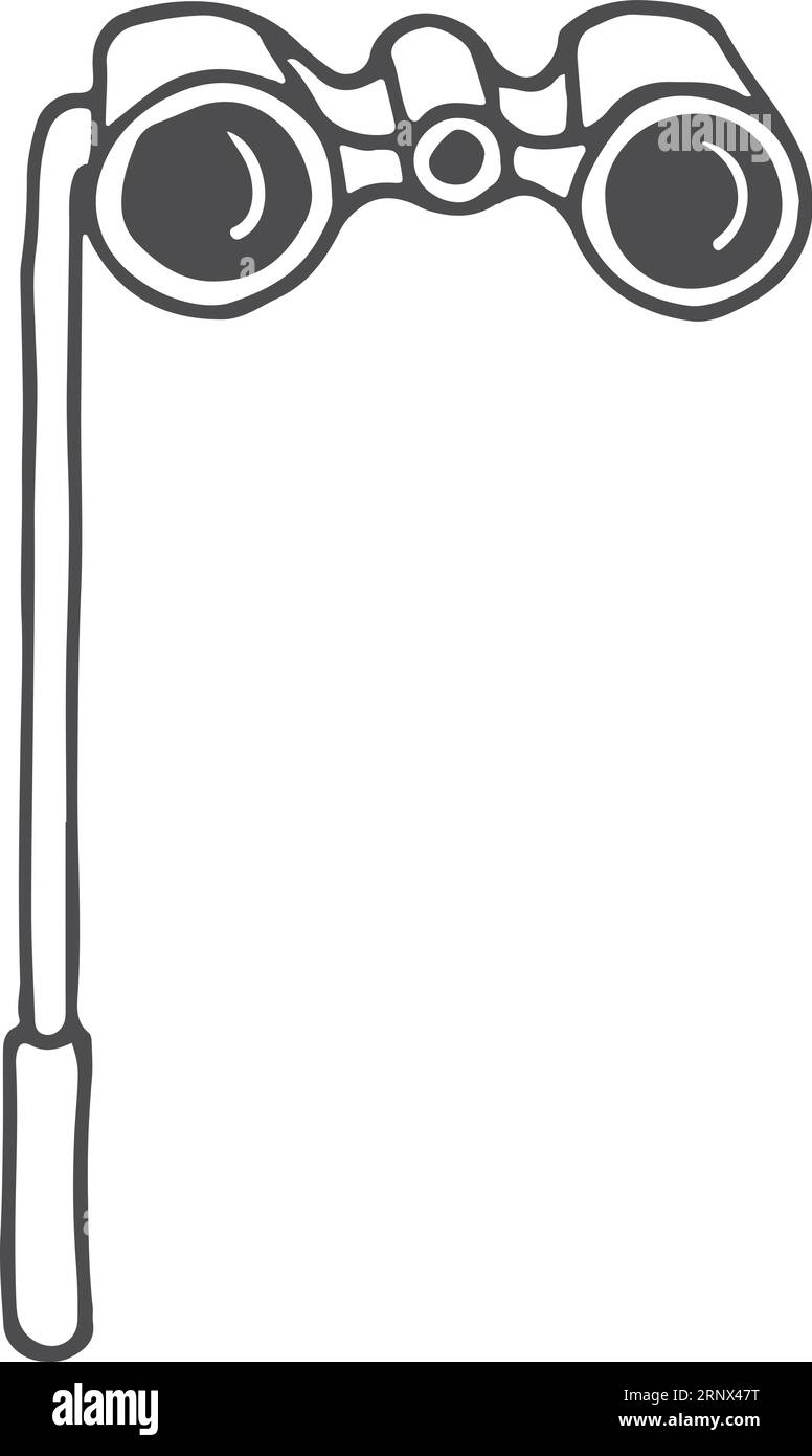 Binocolo opera. Schizzo accessorio ottico teatrale Illustrazione Vettoriale