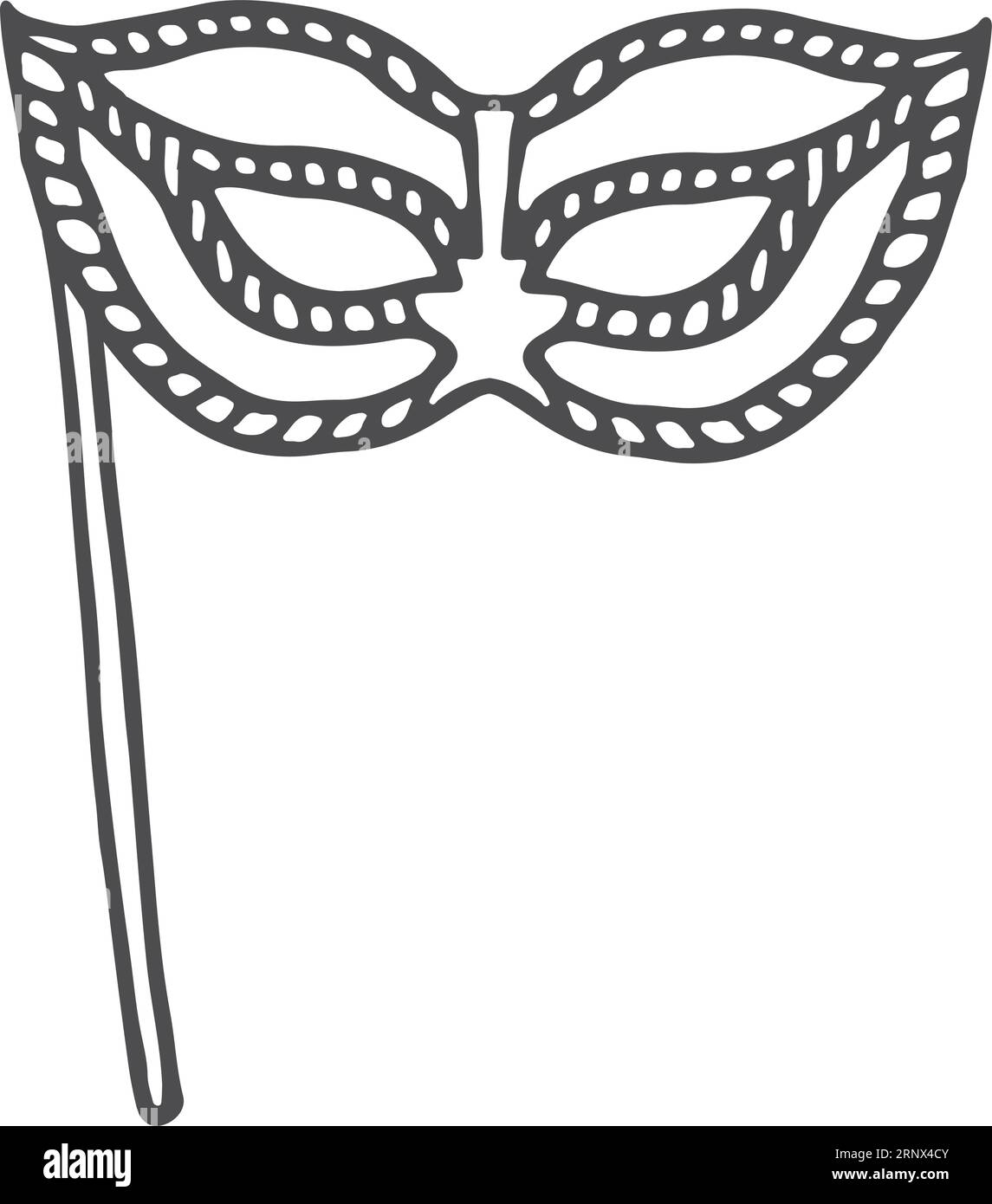 Mascherina di Carnevale. Elegante icona degli accessori retrò Illustrazione Vettoriale