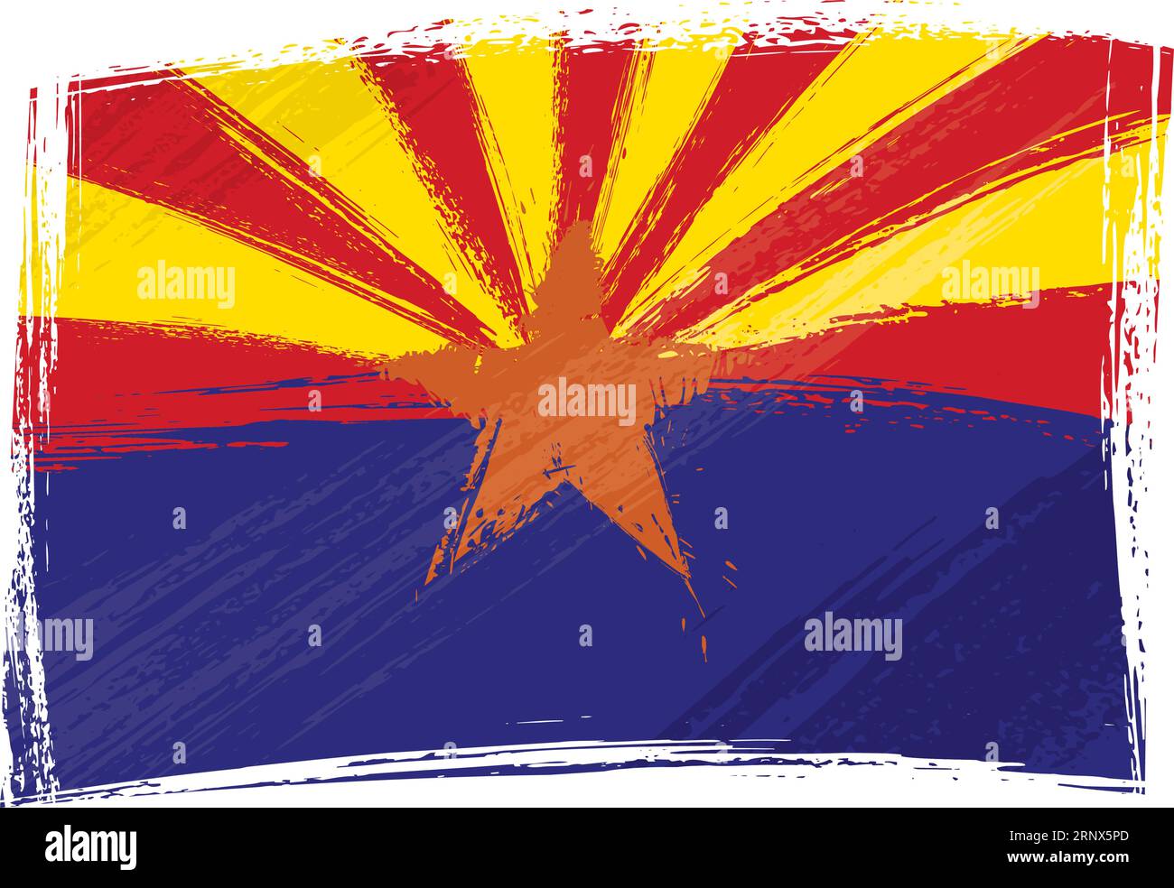 Bandiera dello stato dell'Arizona creata in stile grunge Illustrazione Vettoriale