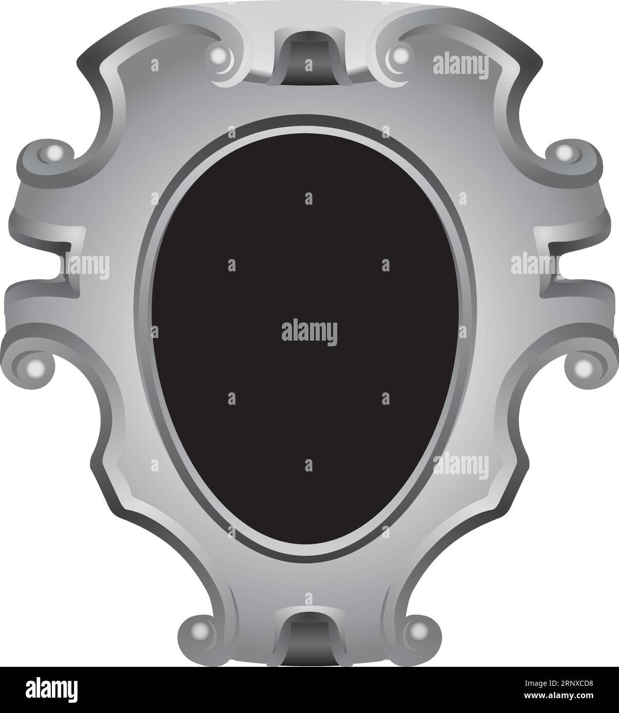 Cornice vuota scolpita isolata su sfondo bianco Illustrazione Vettoriale