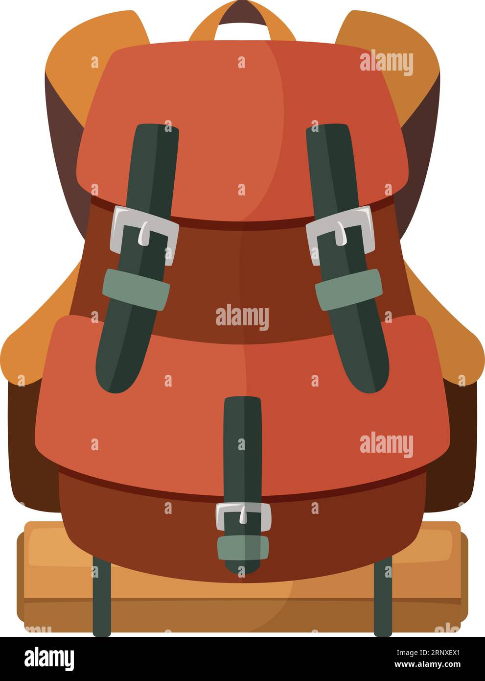Zaino in pelle. Icona di viaggio dei cartoni animati. Borsa turistica Illustrazione Vettoriale
