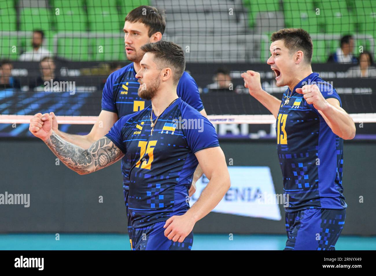 Squadra nazionale di pallavolo Ucraina. Campionato del mondo di pallavolo 2022. Round di 16 Foto Stock