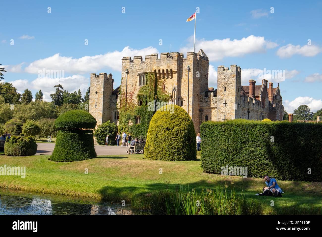 Vista esterna del Castello di Hever, la casa d'infanzia di Anna Bolena Foto Stock
